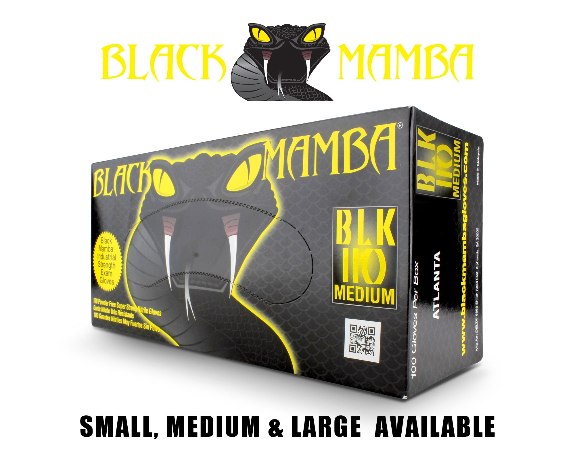 Black Nitrile Mamba Gloves Workshop Glove Box of 100 Medium