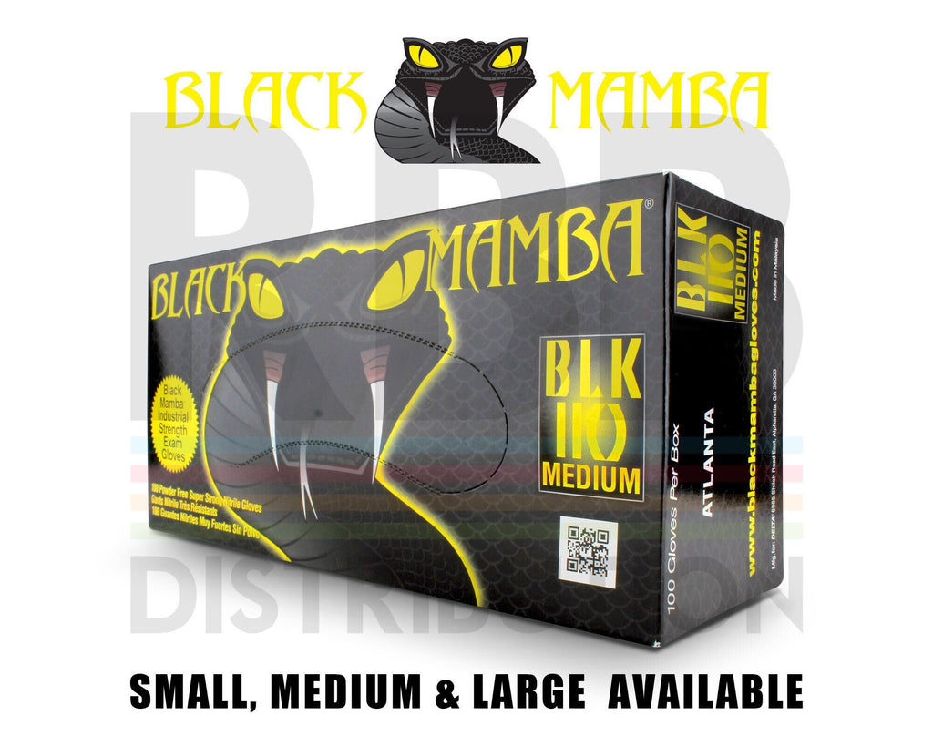 Black Nitrile Mamba Gloves Workshop Glove Box of 100 Medium