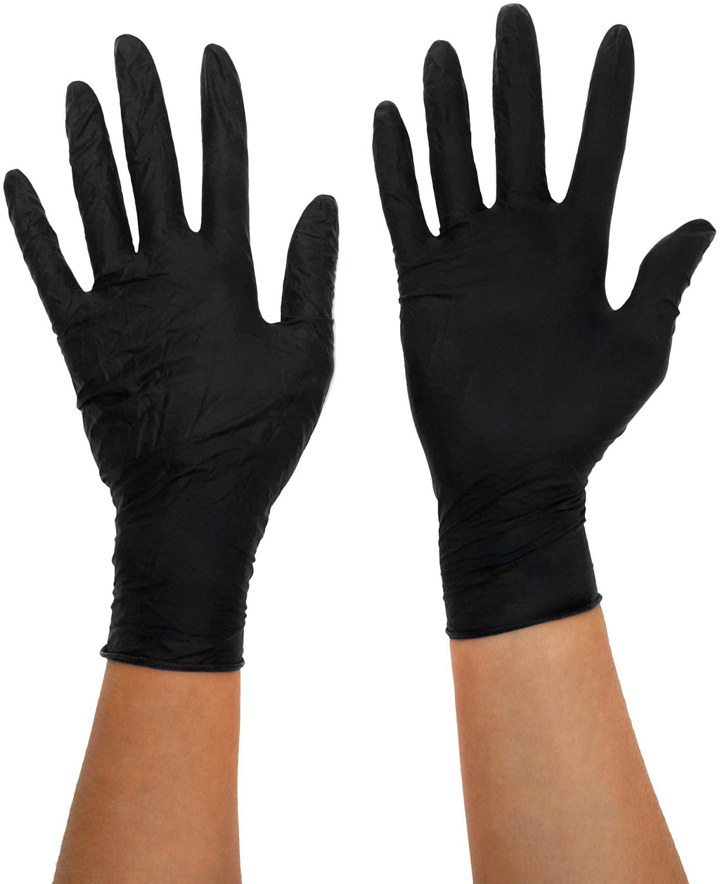 Black Unisex Nitrile Mamba Workshop Gloves 100 Pack  - Large