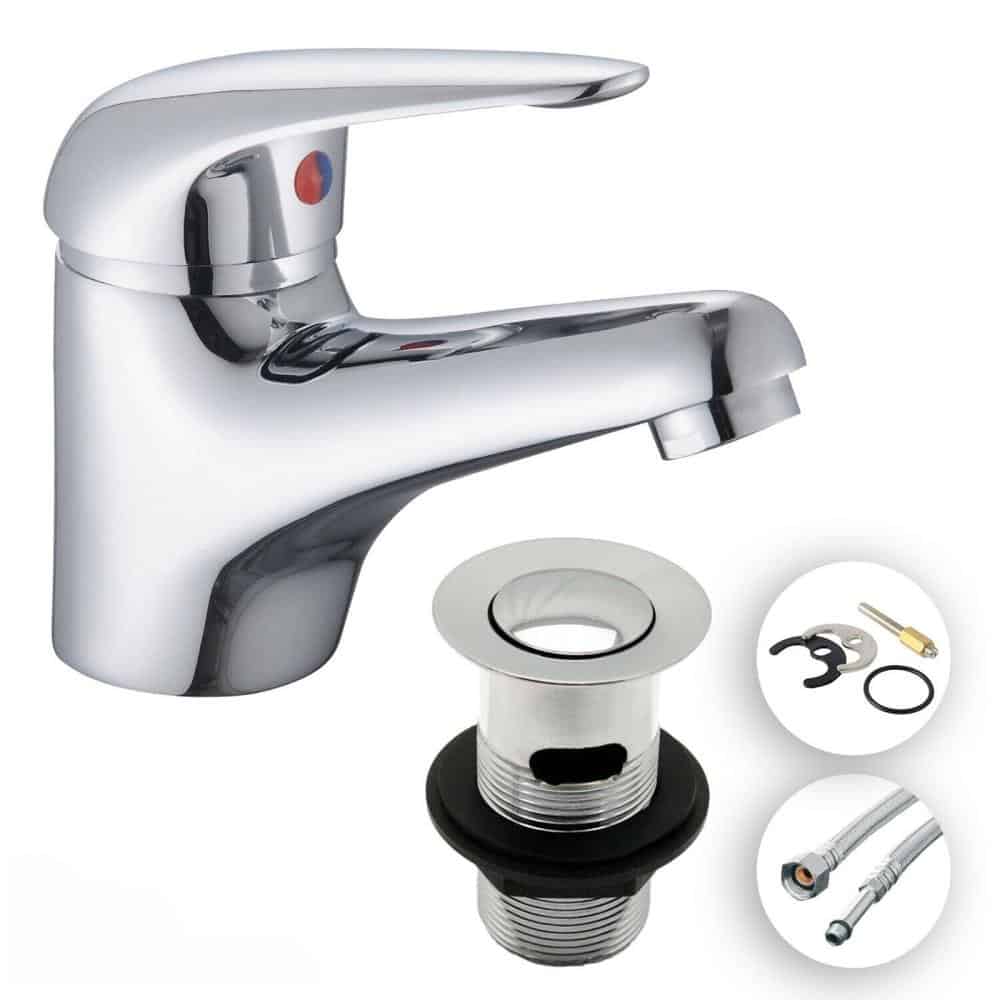 Compact Wall Hung Bathroom Cloakroom Basin Sink Adjustable Bottle Trap Tap Waste-12734