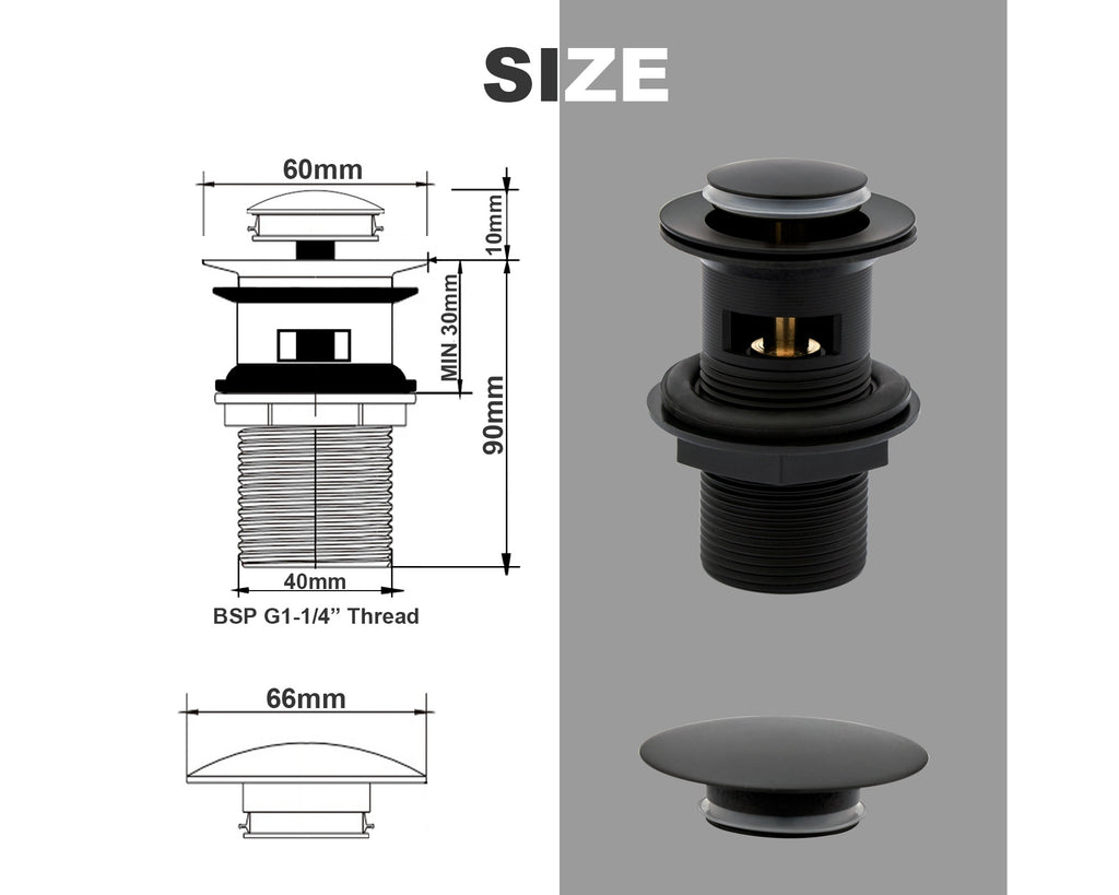 Black Waterfall Basin Mixer Taps with Drain Monobloc Chromed Brass Basin Taps with Sink Plug