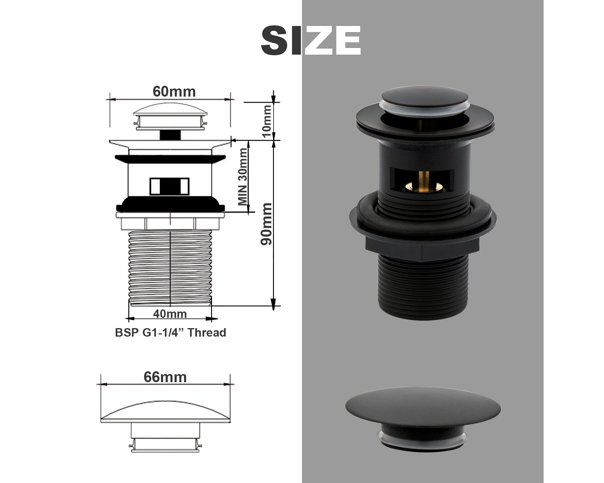 Black Waterfall Basin Mixer Taps with Drain Monobloc Chromed Brass Basin Taps with Sink Plug