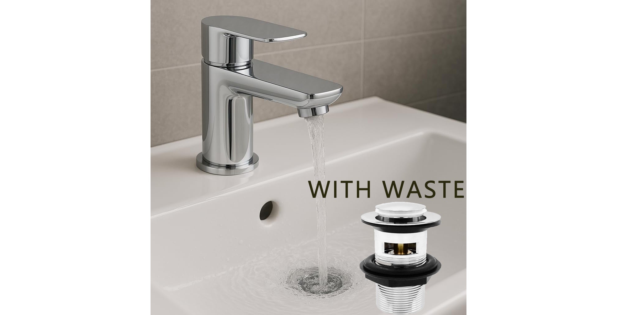 Basin Mixer Tap  Chrome Finish Single Lever Bathroom Sink Mixer  Deck Mounted