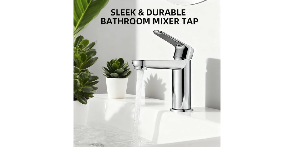 Basin Mixer Tap  Chrome Finish Single Lever Bathroom Sink Mixer  Deck Mounted