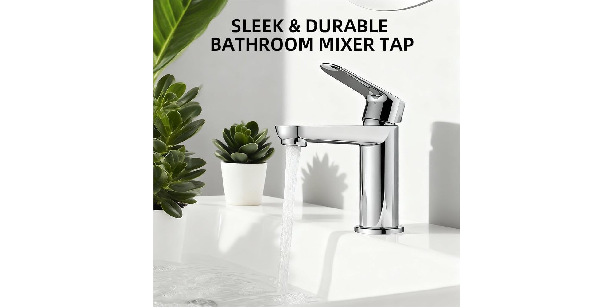 Basin Mixer Tap  Chrome Finish Single Lever Bathroom Sink Mixer  Deck Mounted
