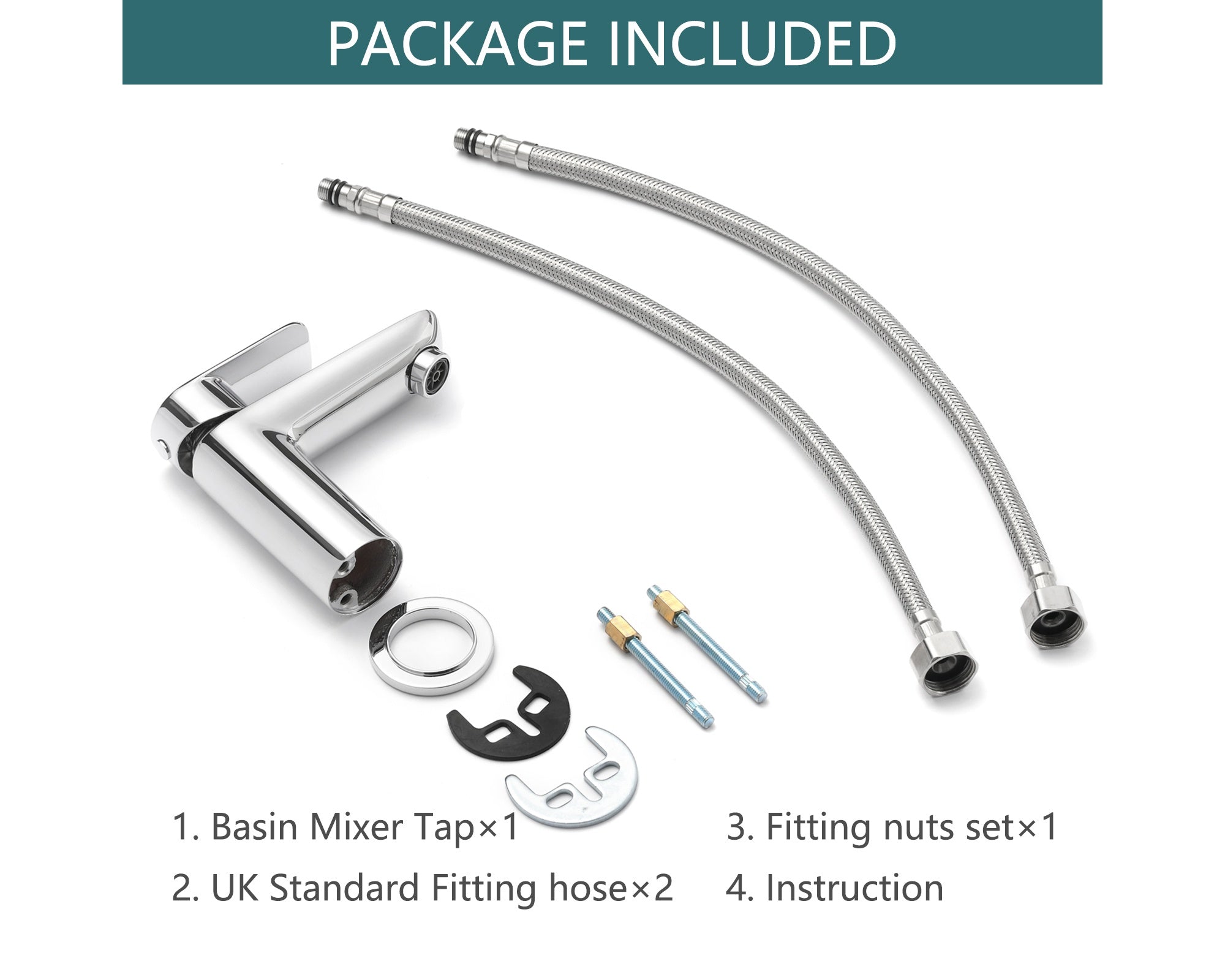 Basin Mixer Tap  Chrome Finish Single Lever Bathroom Sink Mixer  Deck Mounted