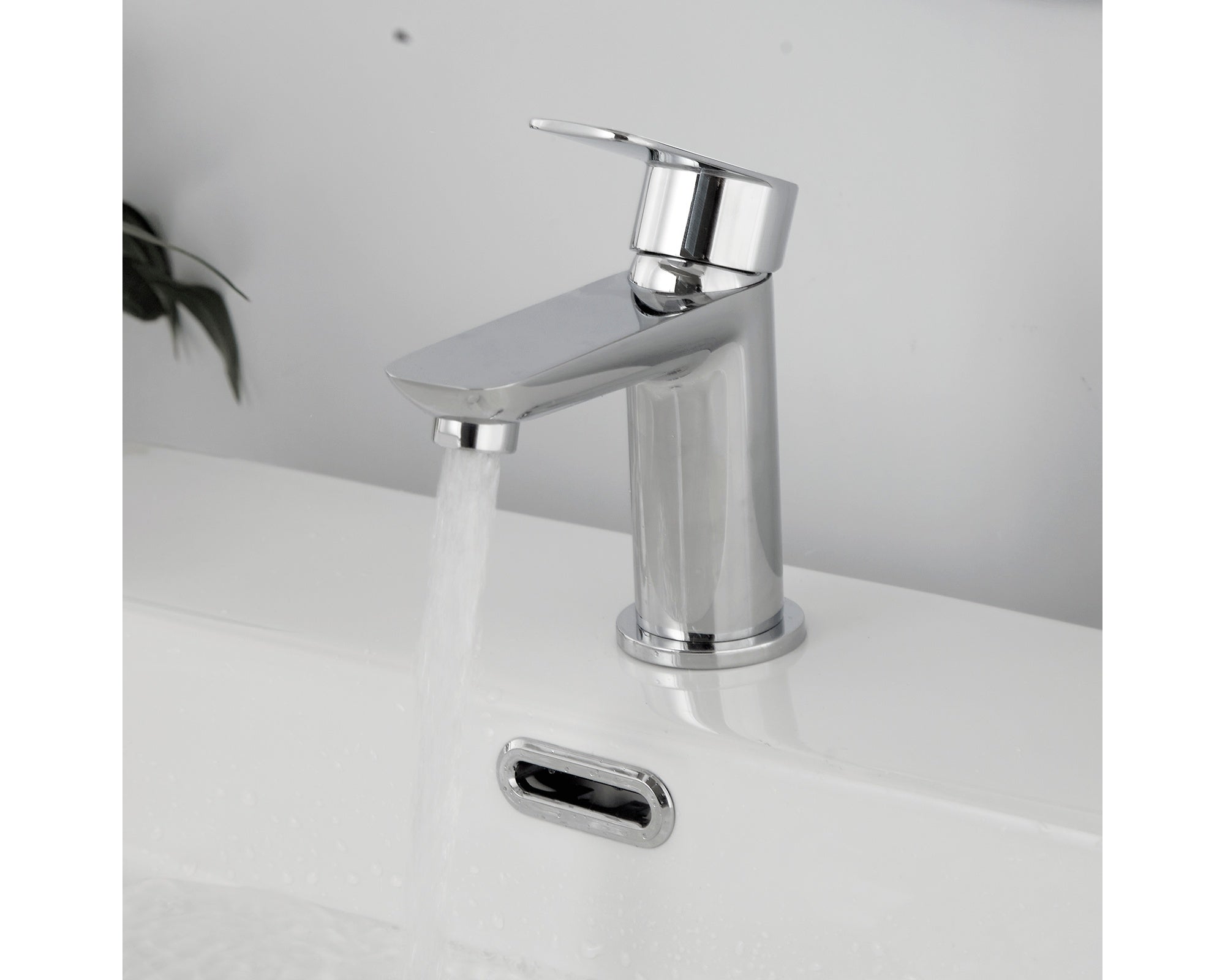 Basin Mixer Tap  Chrome Finish Single Lever Bathroom Sink Mixer  Deck Mounted