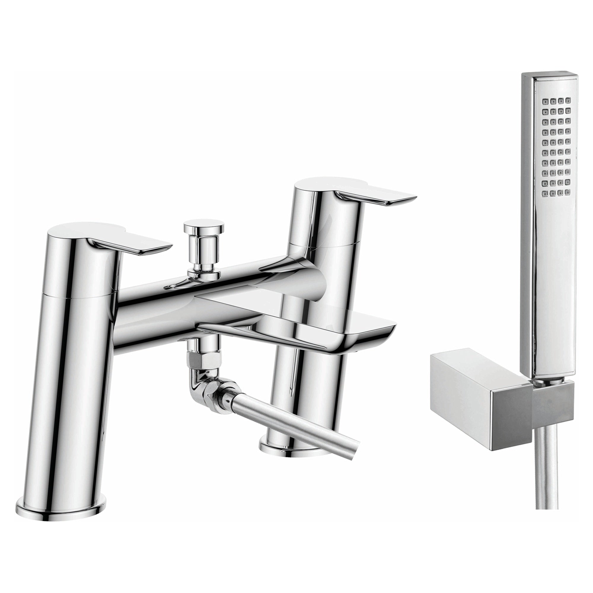 RAK Sport Modern Deck-Mounted Bath Shower Mixer Tap with Handset - Polished Chrome, Solid Brass