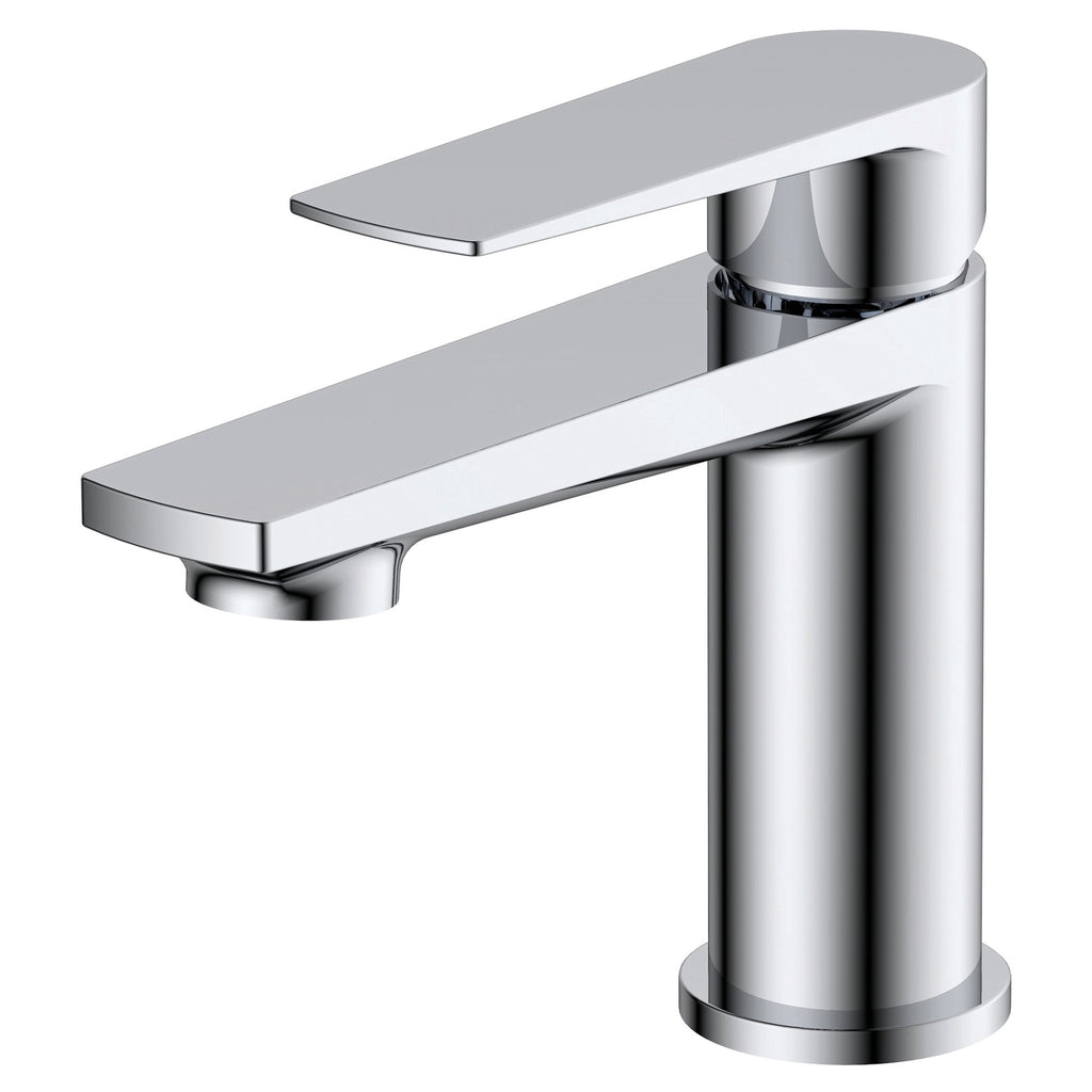 RAK Blade Mini Mono Basin Mixer Tap - Polished Chrome, Solid Brass, Modern Design, Inc. Waste & Hoses