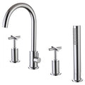 RAK Ella Modern 4-Hole Deck Mounted Bath Shower Mixer Tap in Polished Chrome (Solid Brass)