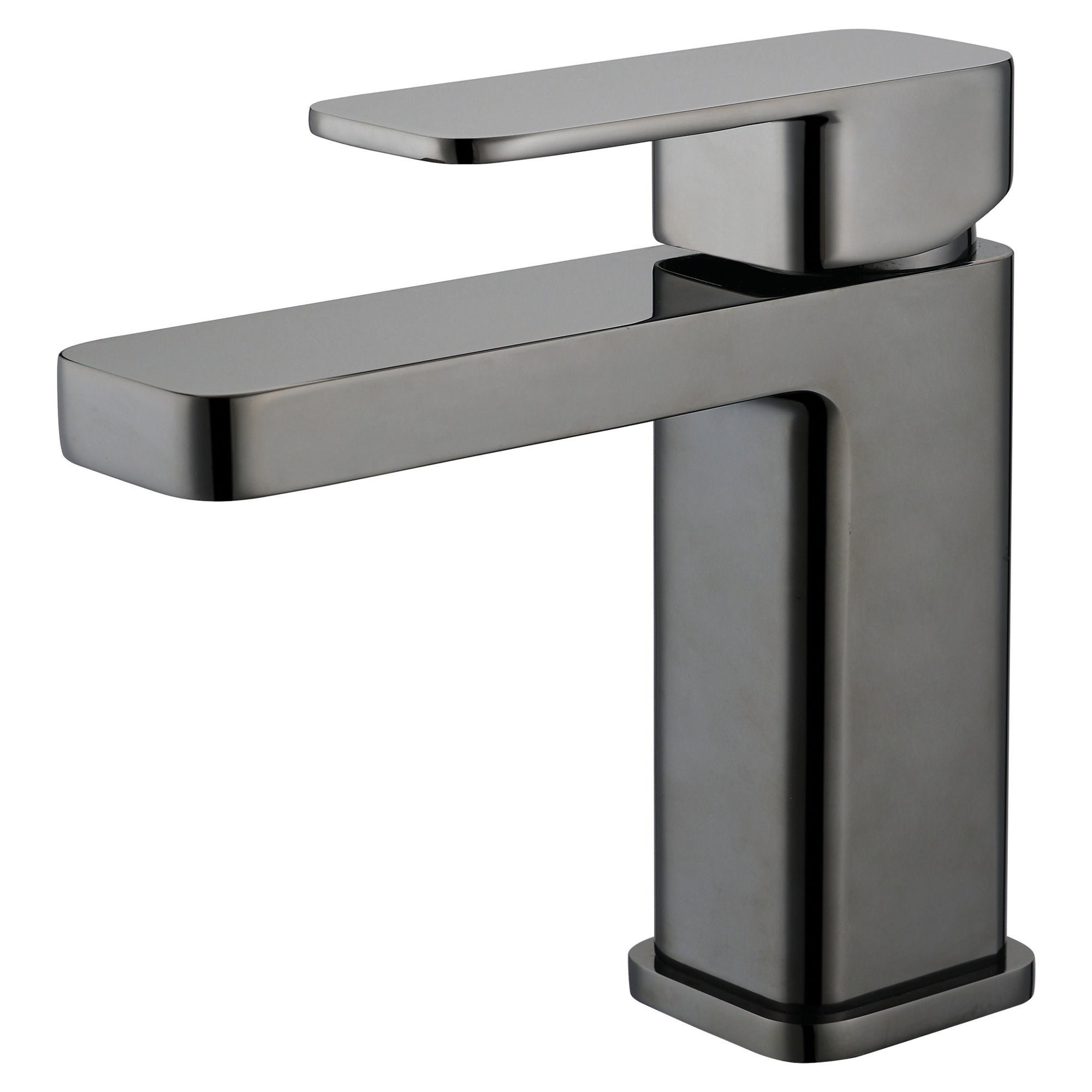 RAK Compact Modern Black Chrome Basin Mixer Tap, Square Design, Solid Brass Construction