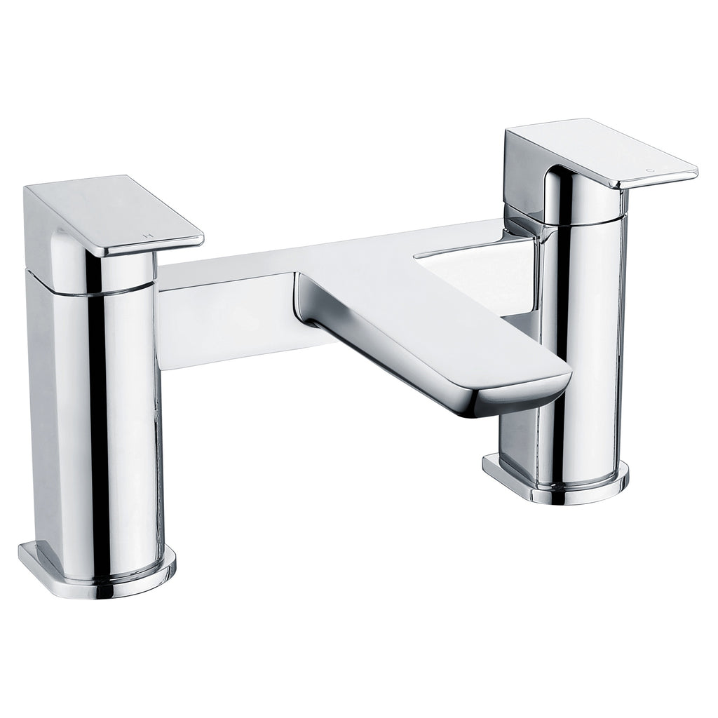 RAK Moon Polished Chrome Modern 2-Hole Bath Filler Mixer Tap - Solid Brass
