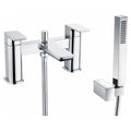 RAK Moon Polished Chrome Deck Mounted Bath Shower Mixer Tap with Handset (2 Tap Hole)