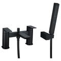 RAK Moon Matt Black Deck-Mounted Bath Shower Mixer Tap with Handset - Solid Brass, 15-Year Guarantee