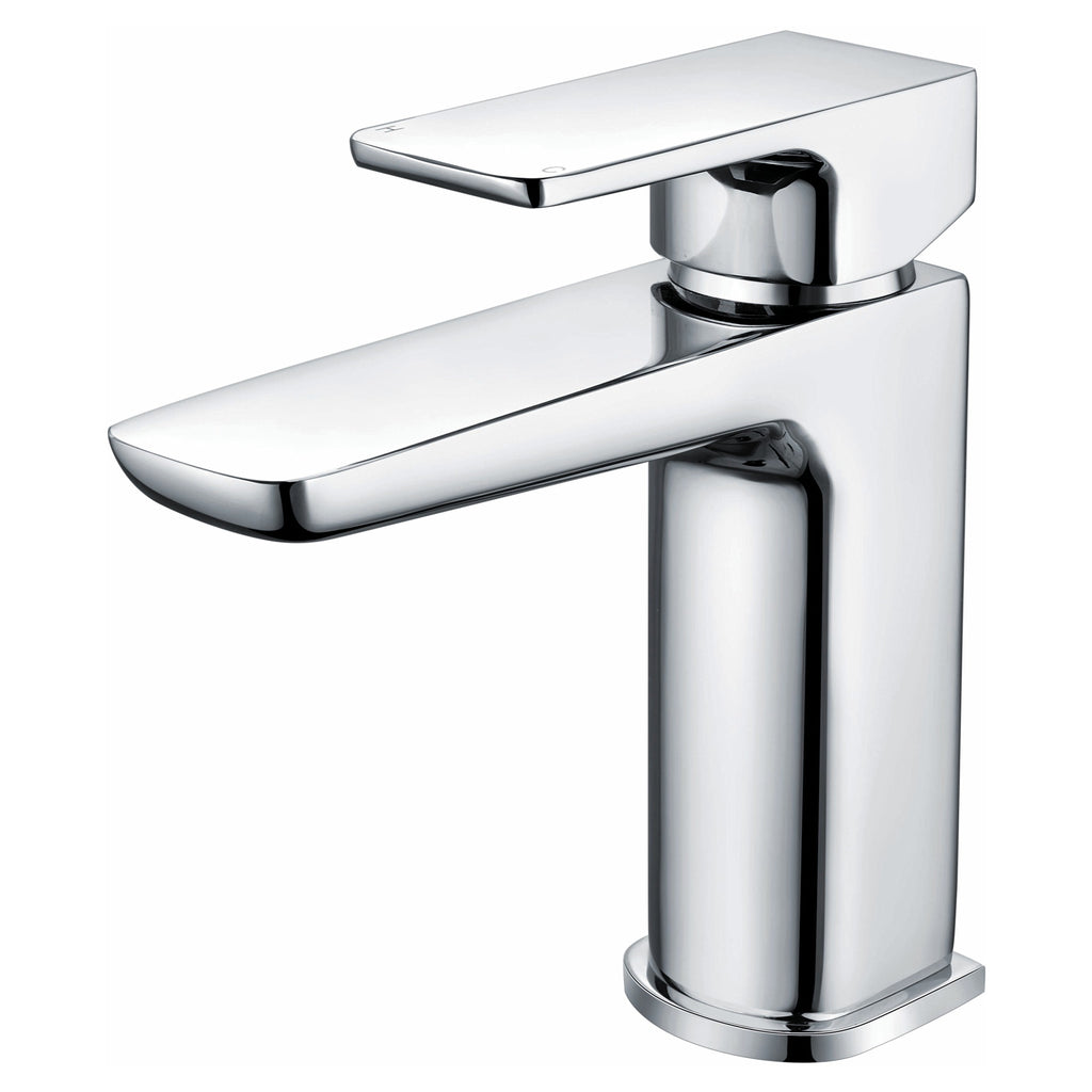 RAK Moon Polished Chrome Modern Basin Mono Mixer Tap - Solid Brass Construction with 15-Year Guarantee