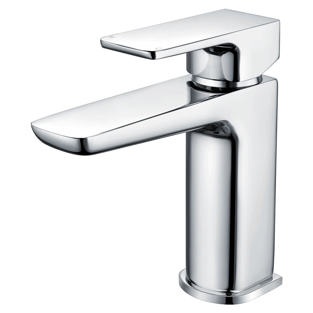 RAK Moon Modern Polished Chrome Basin Mixer Tap for Cloakrooms & Bathrooms, Solid Brass & Waste Included