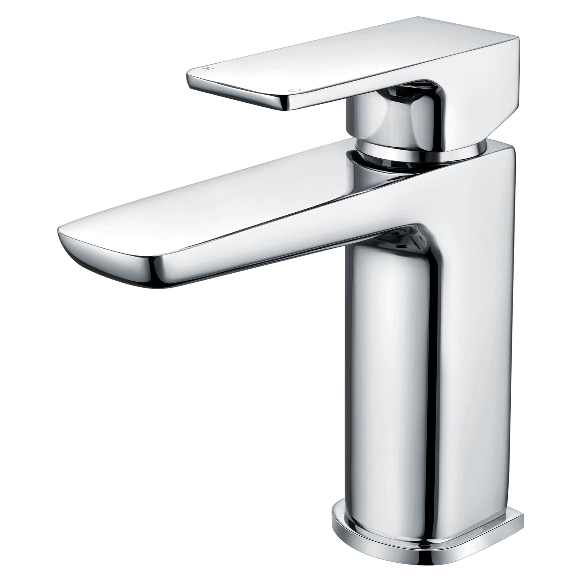 RAK Moon Modern Polished Chrome Basin Mixer Tap for Cloakrooms & Bathrooms, Solid Brass & Waste Included