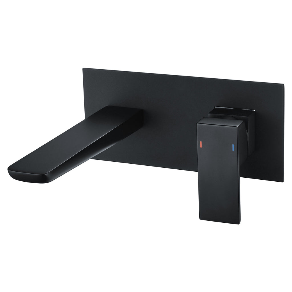 RAK Moon Matt Black Wall Mounted Basin Mixer Tap - Durable Solid Brass Construction & Sleek Modern Design