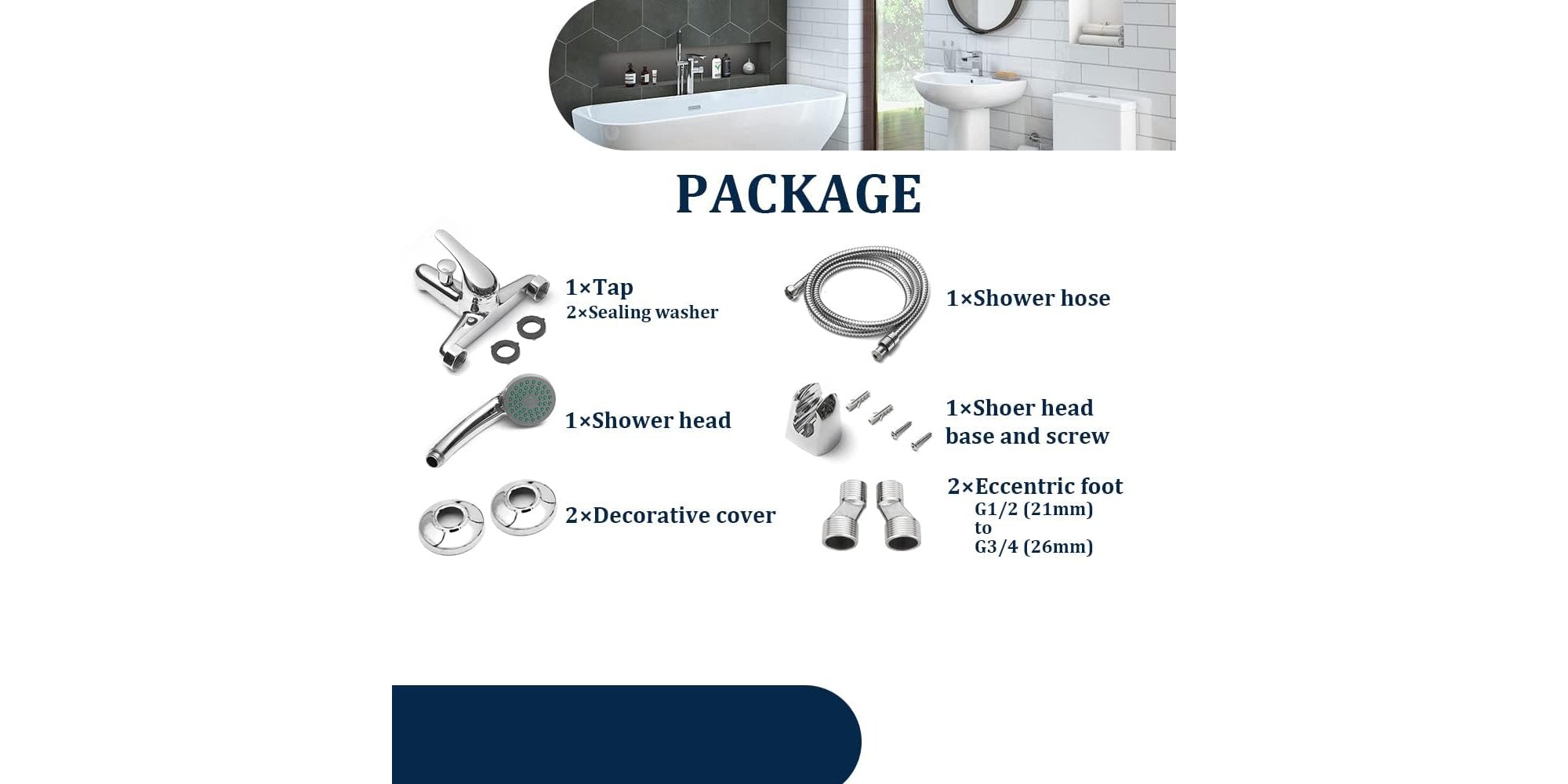 Wall Mounted Bath Mixer TapBathroom Tub Mixer Tap Bath Shower Filler Tap Chrome Shower Faucet
