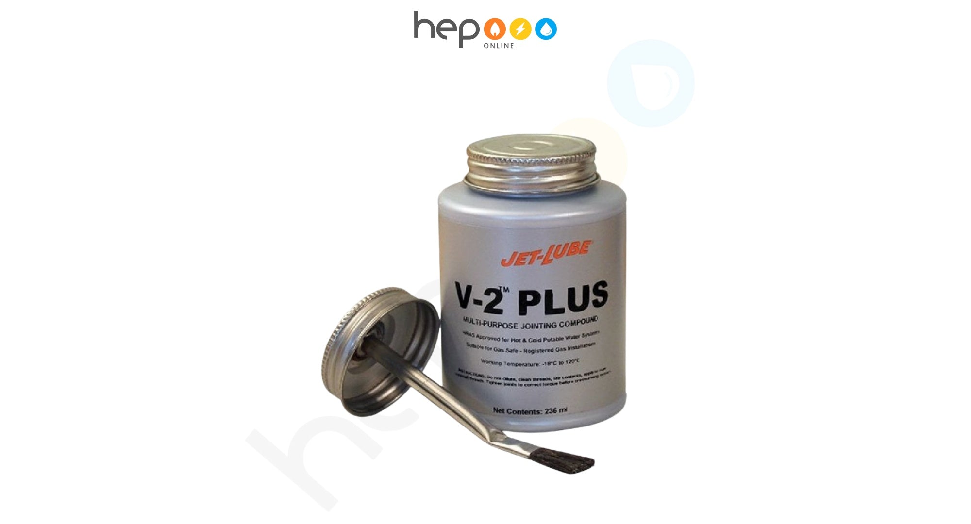 Jet-Lube V-2 Plus Multi-Purpose Jointing Compound 236ml Seals Water & Gas Threads