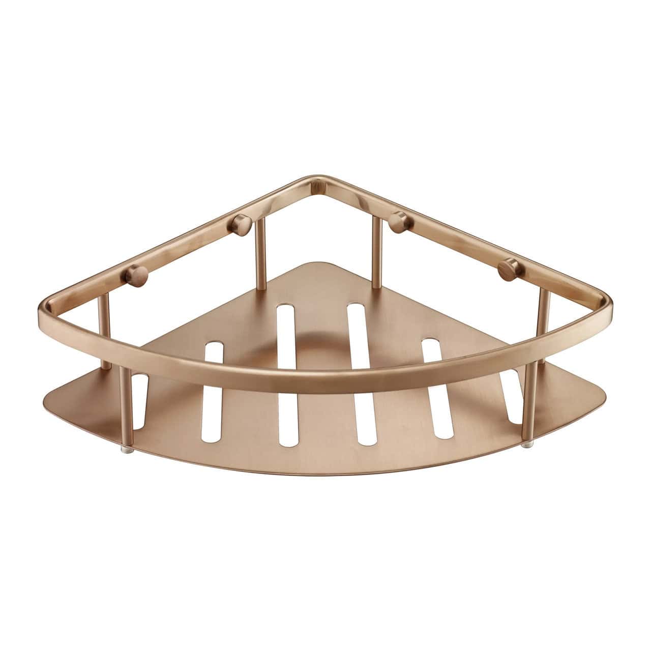 Brushed Bronze Single Shower Corner Caddy Basket
