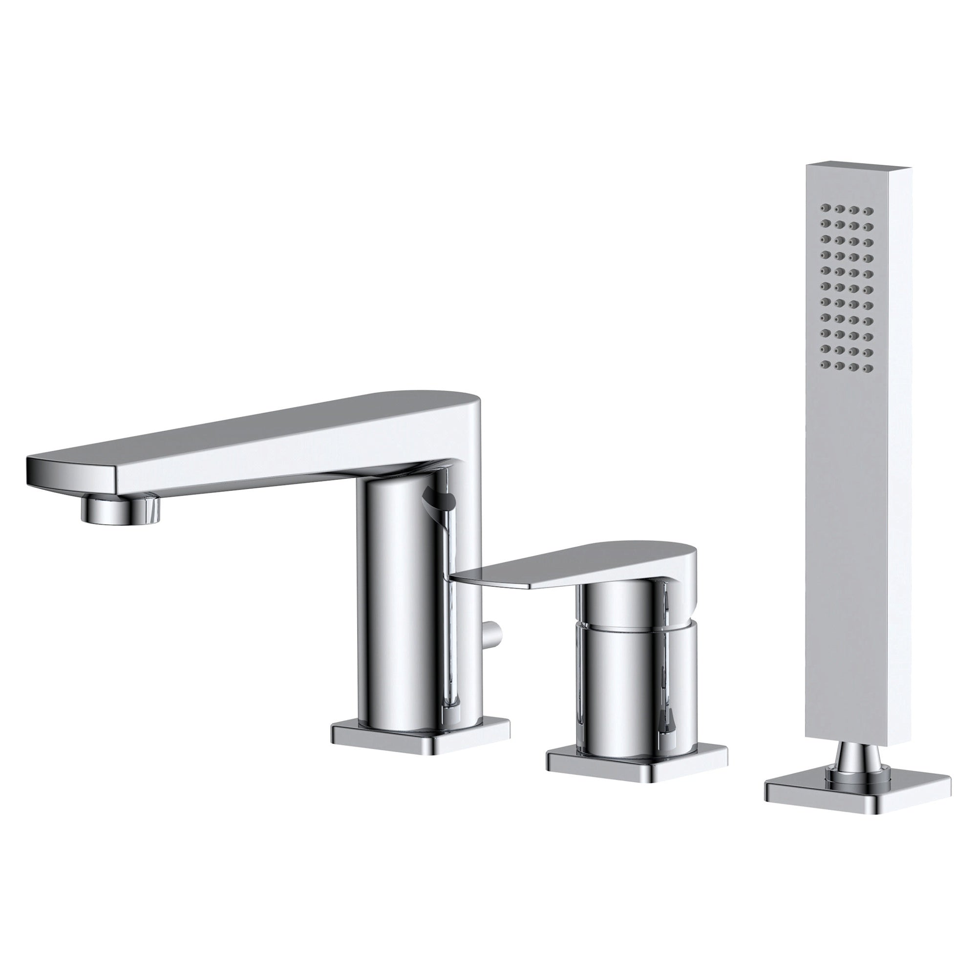 RAK Blade 3-Hole Bath Shower Mixer Tap - Polished Chrome Solid Brass for Modern Bathrooms