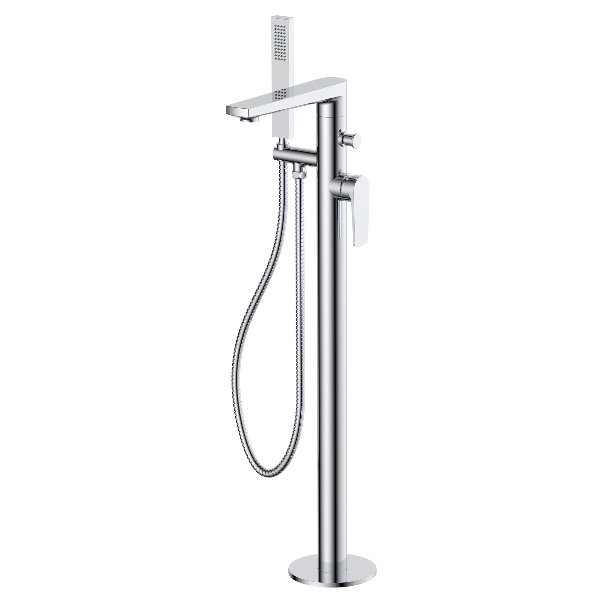 RAK Blade Freestanding Bath Shower Mixer Tap with Shower Kit, Polished Chrome, Solid Brass, 820mm Tall
