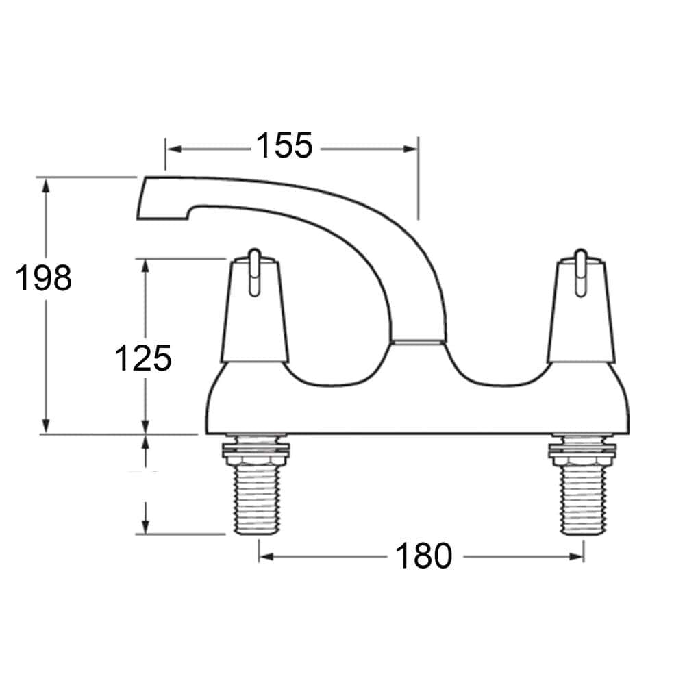 Deck Mounted Lever Action Kitchen Sink Mixer Tap Chrome-14798