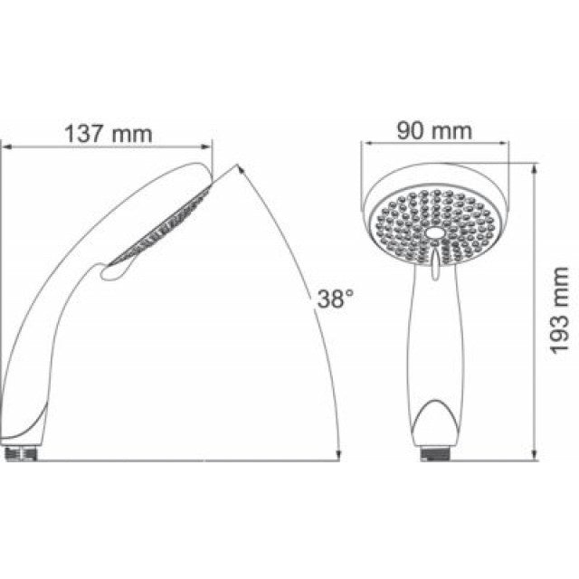 The Home Store Shower Head Universal Bath Shower Handheld Handset Chrome Multi Function-14996