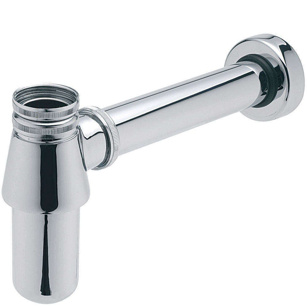 Chrome Bottle Trap Basin Waste Bathroom Sink Pipe Adjustable Height & Outlet-0