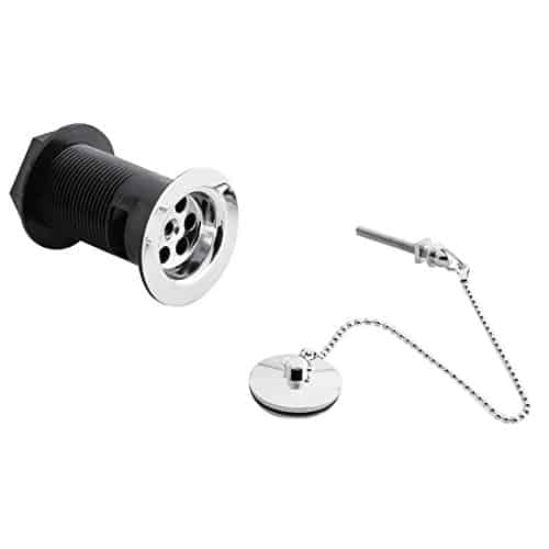 Sink Plug and Chain Waste Bathroom Basin Chrome Slotted Drain-0