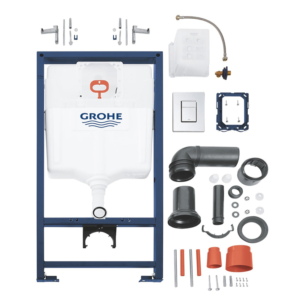 GROHE Rapid SL 3-IN-1 Wall Hung Concealed Toilet Cistern Frame 0.82m Height Including Flush Plate