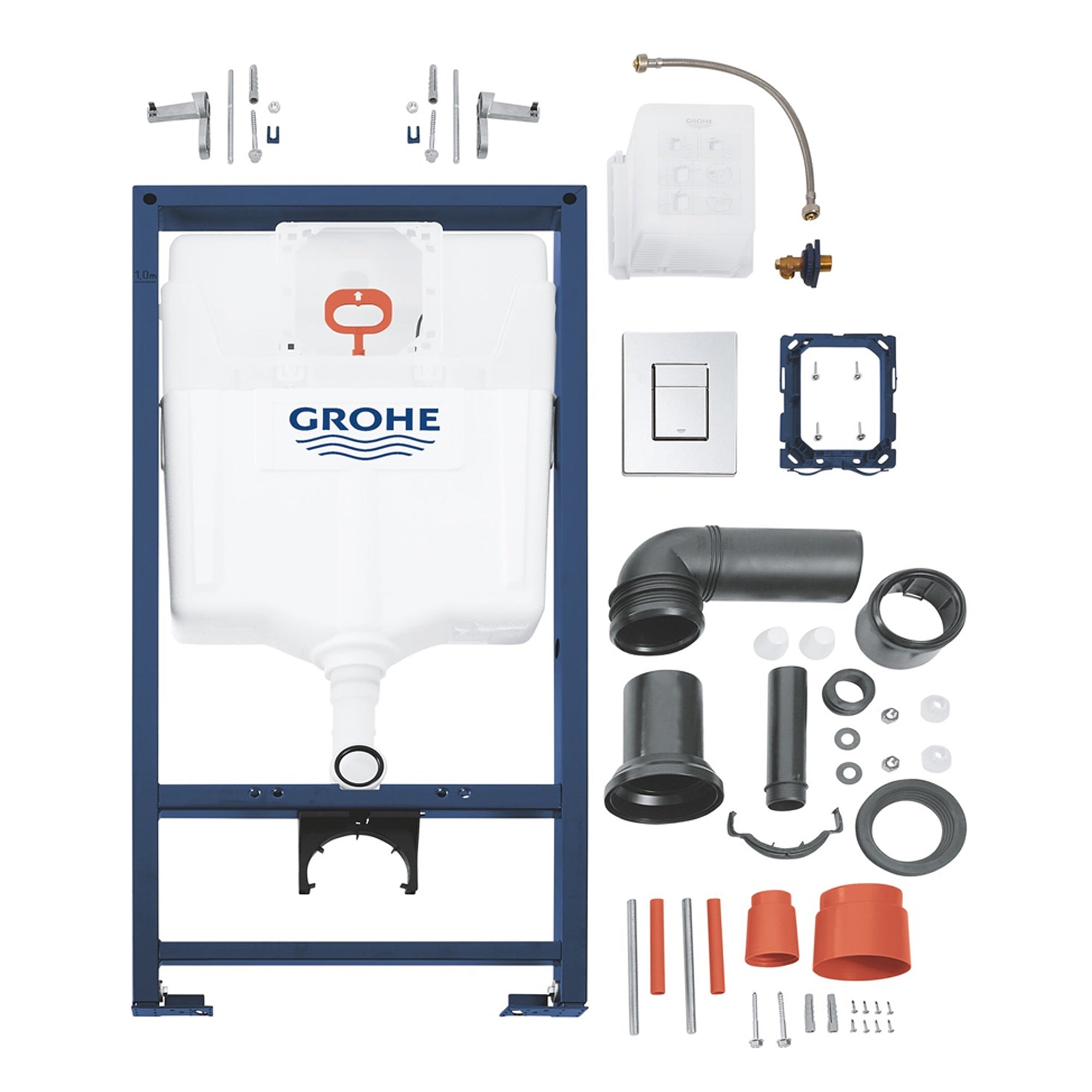 GROHE Rapid SL 3-IN-1 Wall Hung Concealed Toilet Cistern Frame 0.82m Height Including Flush Plate