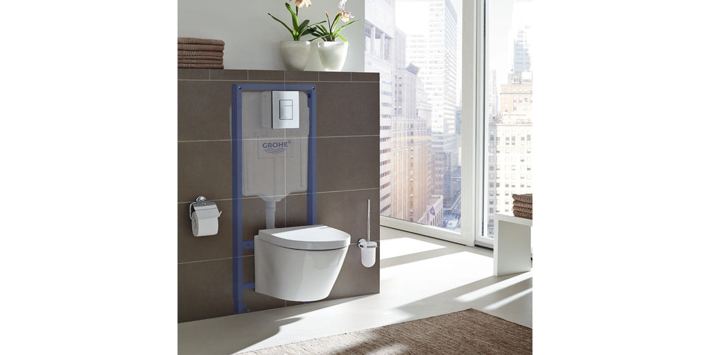 GROHE Rapid SL 3-IN-1 Wall Hung Concealed Toilet Cistern Frame 1.13m Height Including Flush Plate