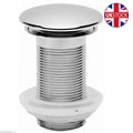 BATHROOM BASIN SINK WASTE FULL COVER CLICKER UN-SLOTTED - CHROME - (W91)-0