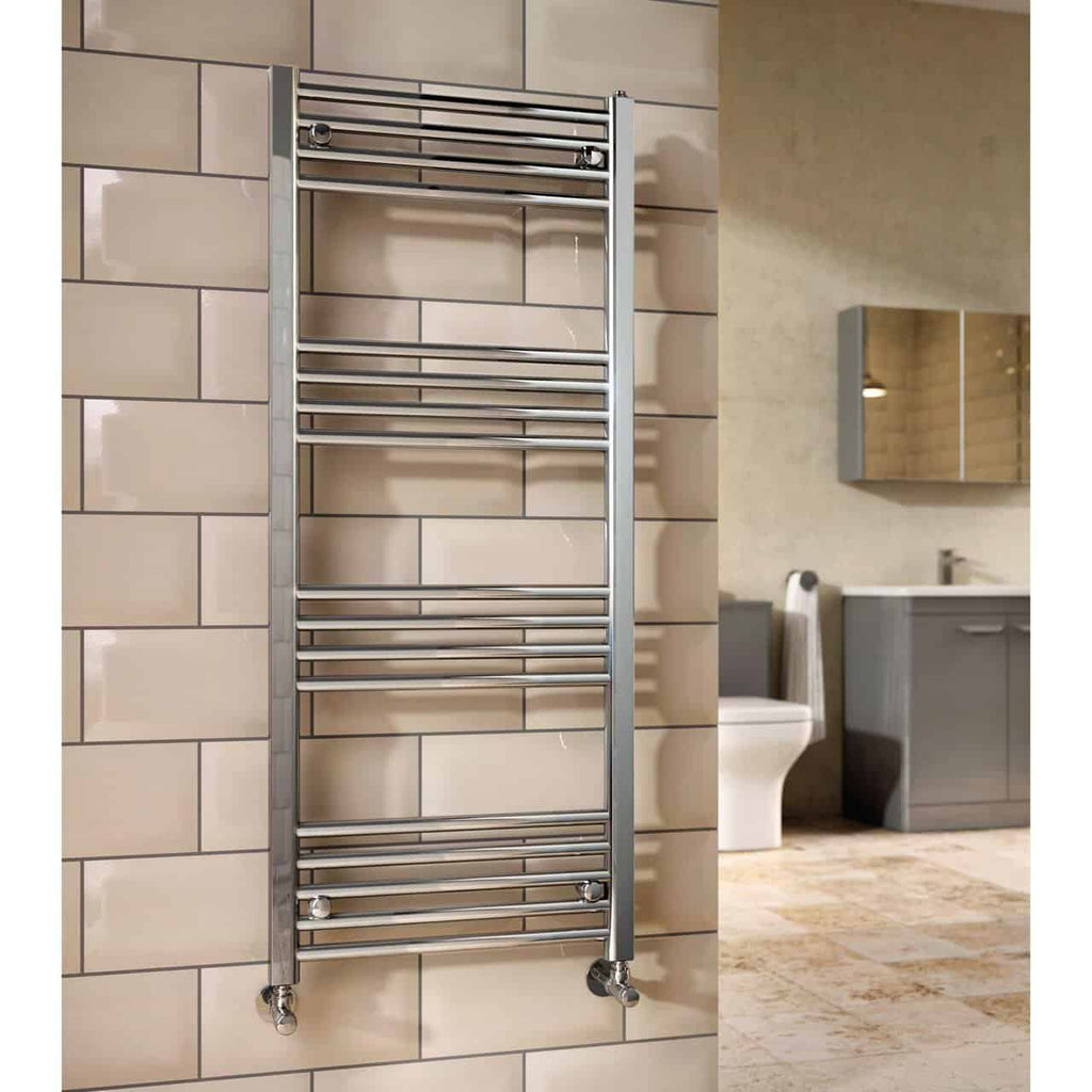 1000mm (H) x 500mm (W) - Vertical Straight - 22mm - Chrome - Bathroom Towel Rail - (Clifton Rail) -(1.0m x 0.5m)