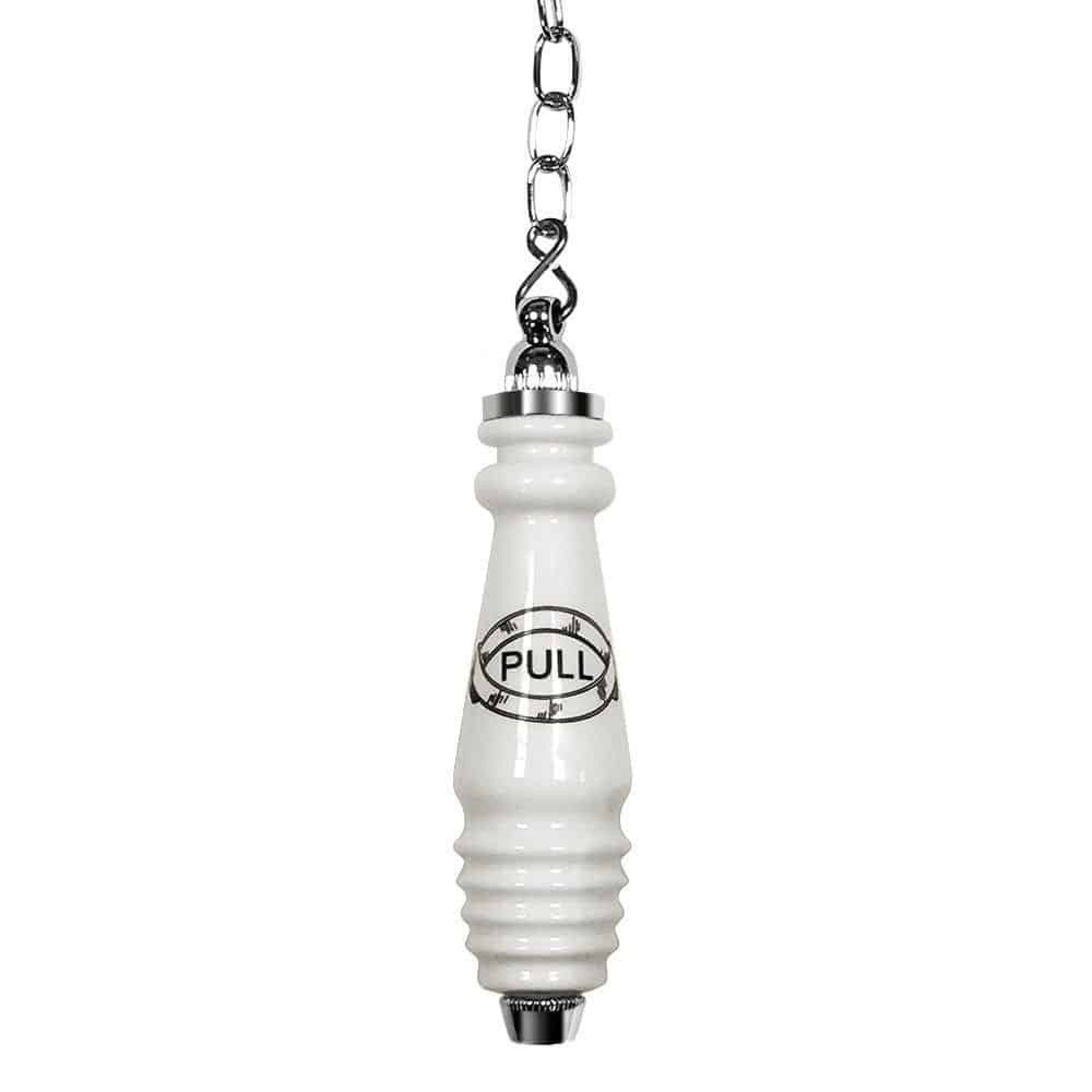 Traditional Ceramic & Chrome Toilet Chain Flush Pull for High Level Cisterns