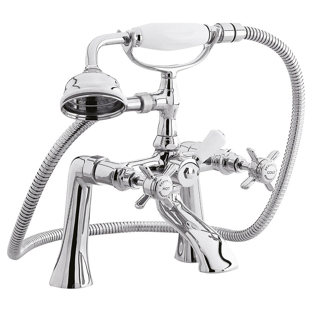 Montane Traditional Chrome 1/2 Bath Shower Mixer Crosshead 2 Hole 115mm