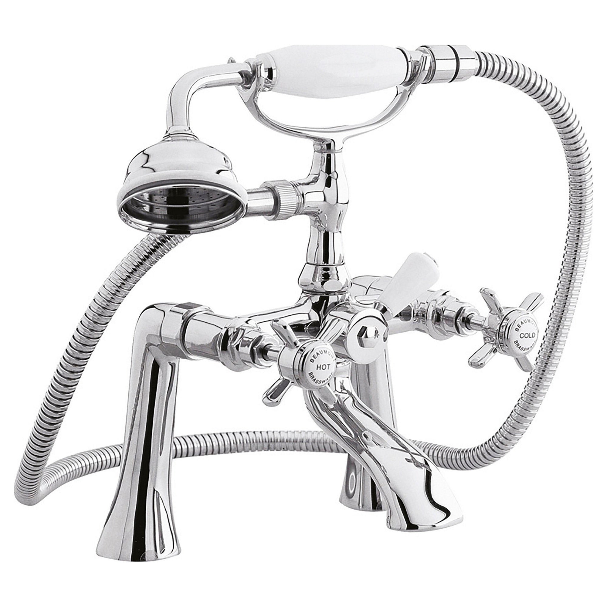 Montane Traditional Chrome 1/2 Bath Shower Mixer Crosshead 2 Hole 115mm