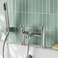Ratio Contemporary Chrome Bath Shower Mixer Lever 2 Hole 115mm Projection