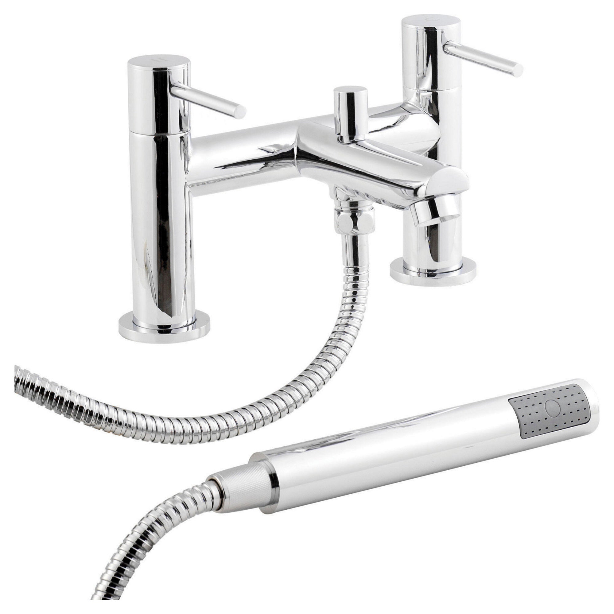 Ratio Contemporary Chrome Bath Shower Mixer Lever 2 Hole 115mm Projection