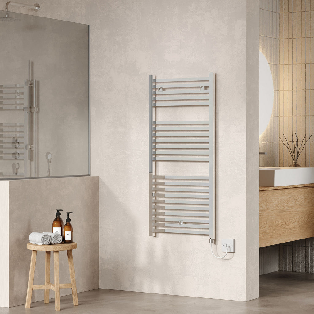 Electric Radiator 1100 X 500mm 300 Watt Chrome 1024 BTU 470 Pipe Centres