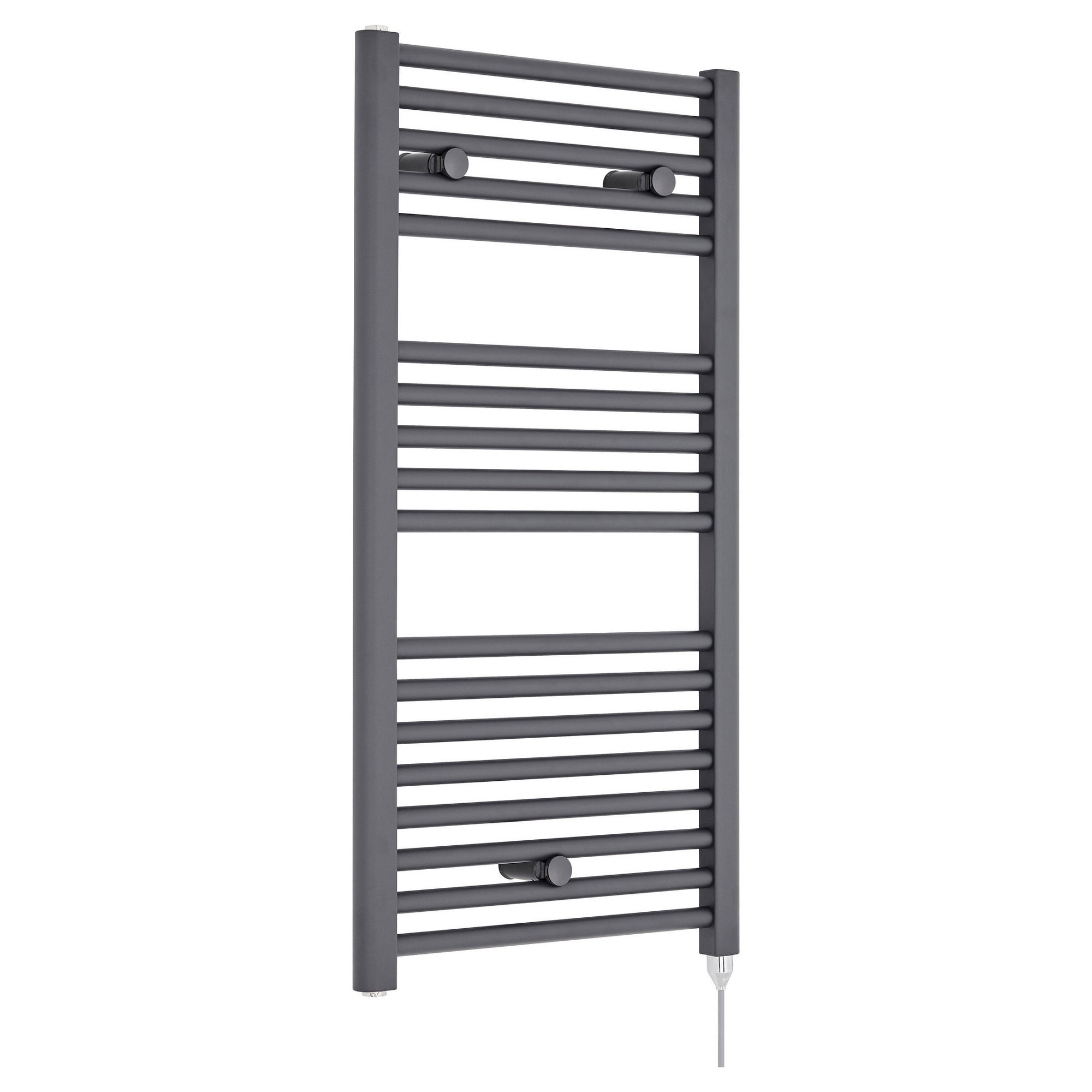 Electric Anthracite Towel Rail 920x480mm 500w 1706 BTU 435 Pipe Centres