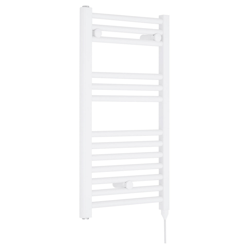 Electric White Towel Rail 720x400mm 300w 1024 BTU 435 Pipe Centres