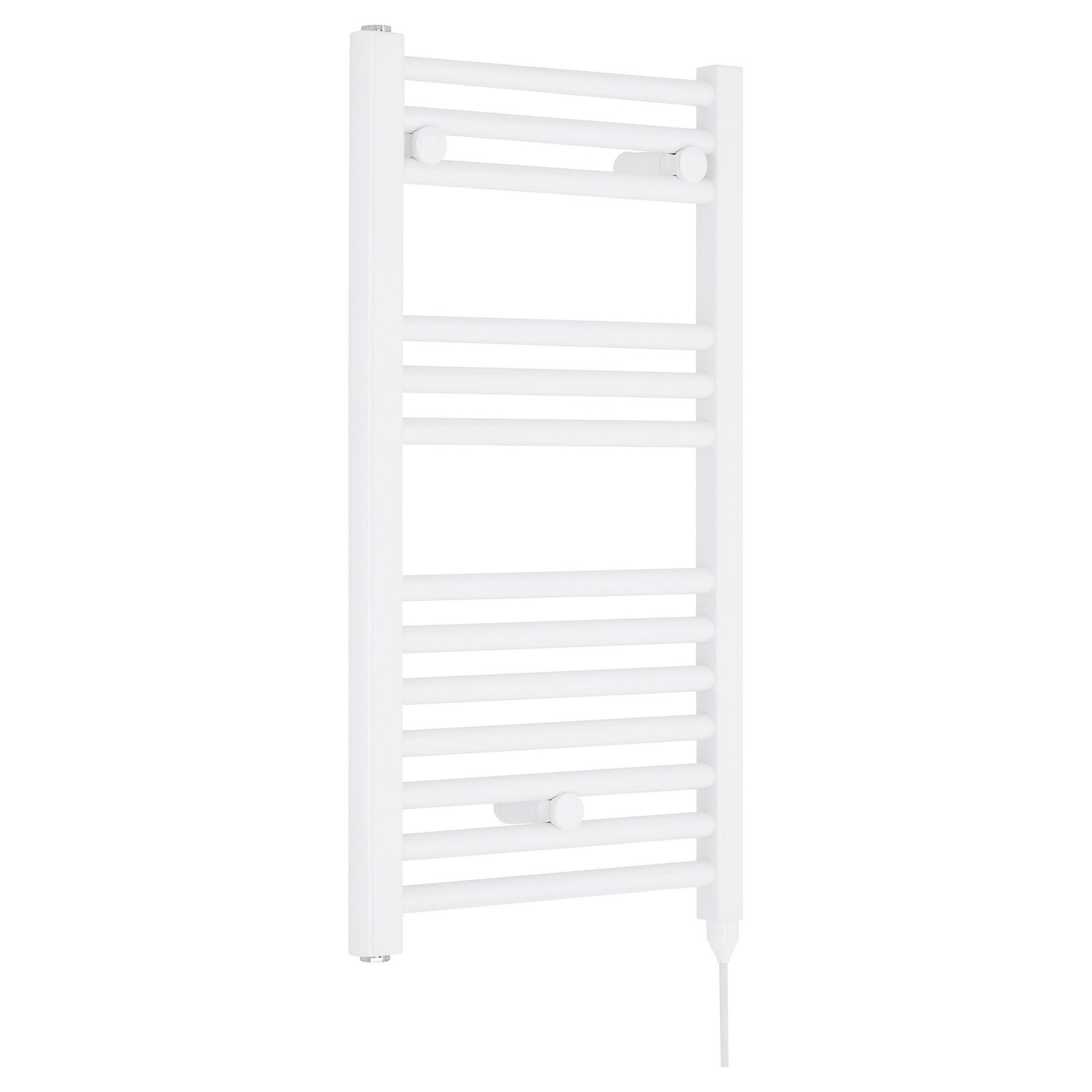Electric White Towel Rail 720x400mm 300w 1024 BTU 435 Pipe Centres
