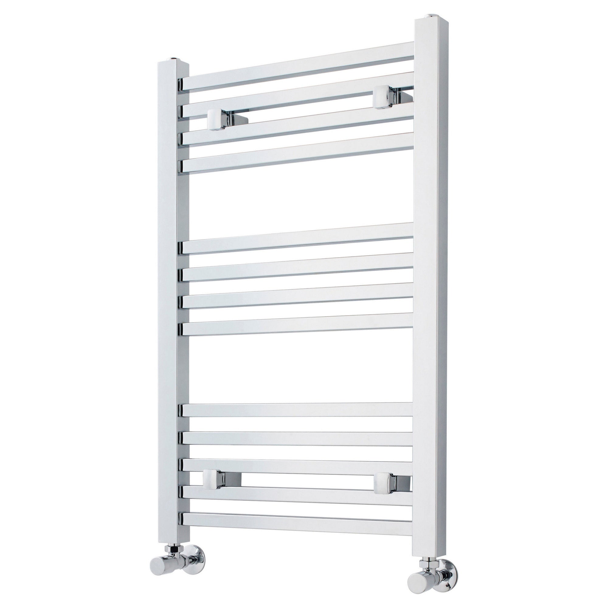 Chrome Square Ladder Rail 800x500mm 782 BTU 500 Pipe Centres