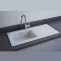 RAK Ceramics Gourmet Dream 2 White Ceramic Kitchen Sink - 1.0 Bowl, Reversible Drainer, 1055 x 545mm