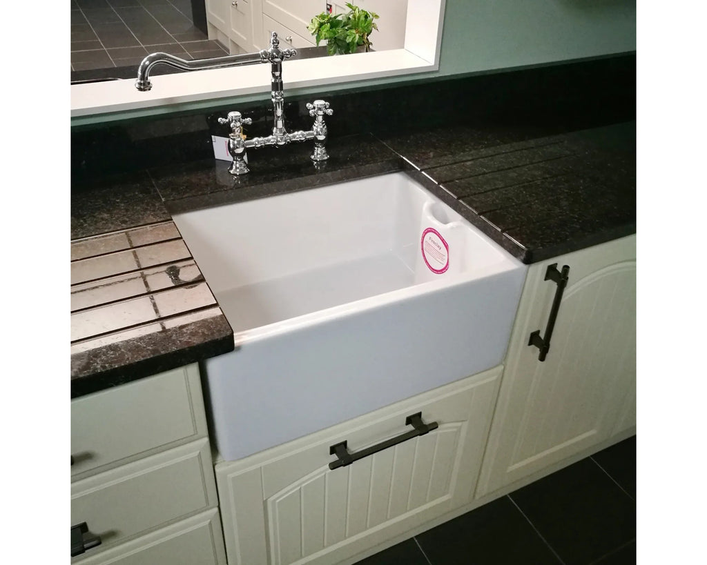 RAK Ceramics Gourmet 8 Belfast Style Fireclay White Sink With Weir Overflow