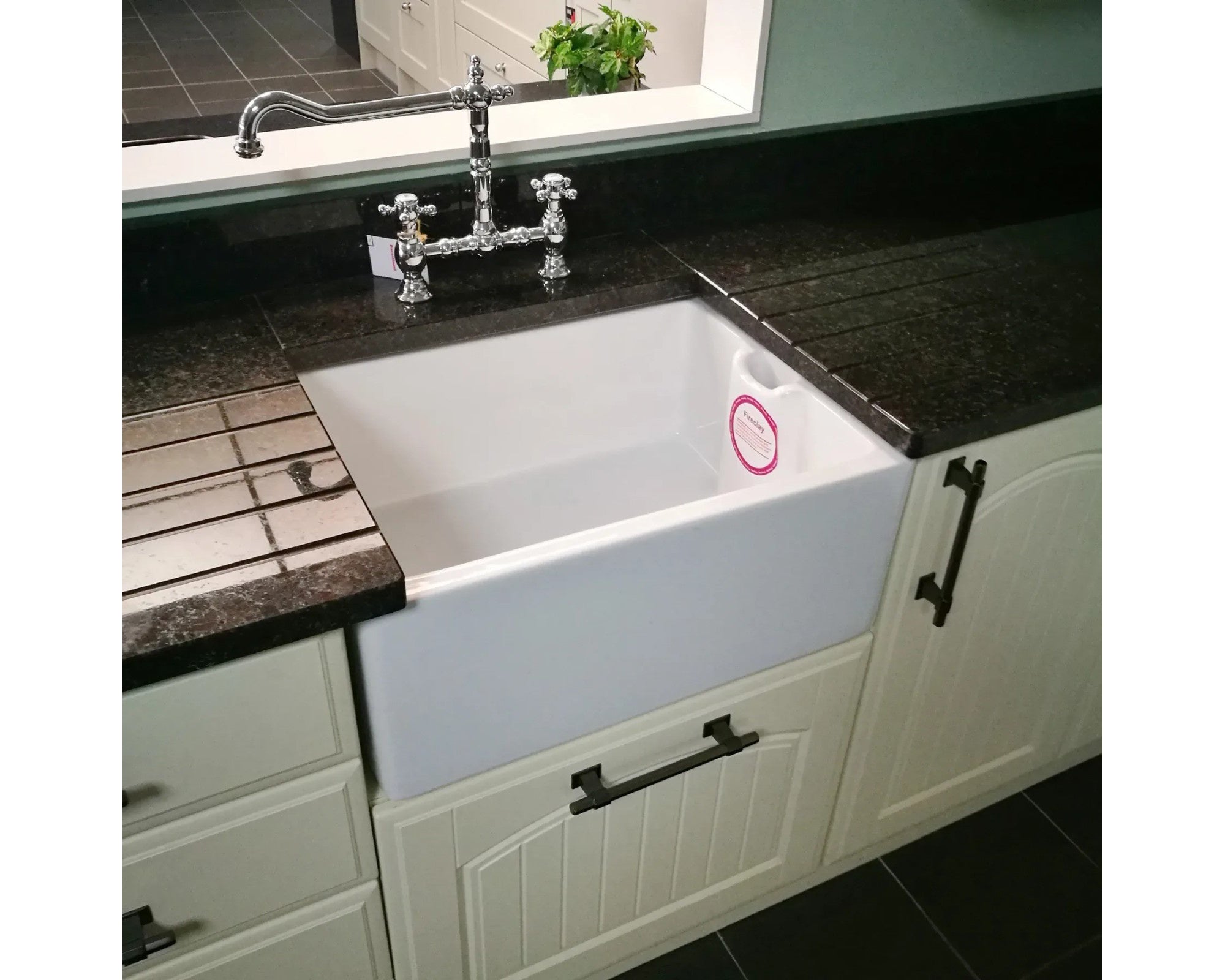 RAK Ceramics Gourmet 8 Belfast Style Fireclay White Sink With Weir Overflow