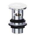 Premium Chrome Slotted Clicker Waste with Porcelain Mushroom Head for Basin Sinks
